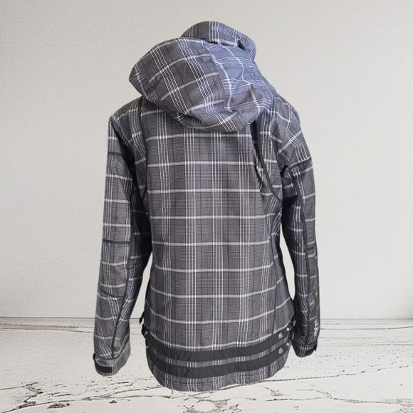 Helly Hansen Womans Gray Checkered Ski Jacket Size Med - Picture 8 of 12